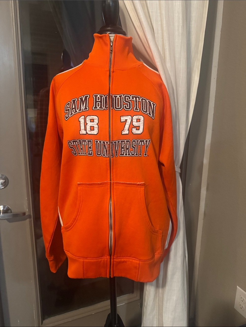 J. America Orange Full-Zip Sam Houston Sweatshirt